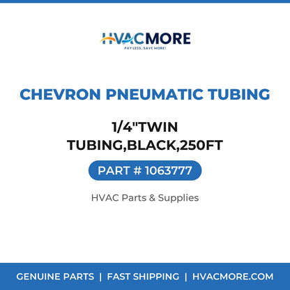 Chevron Pneumatic Tubing 1/4"TWIN TUBING,BLACK,250FT 1063777