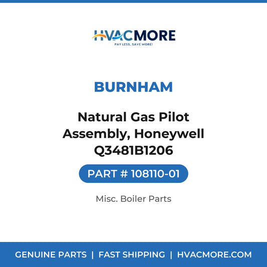 Burnham Natural Gas Pilot Assembly, Honeywell Q3481B1206 108110-01