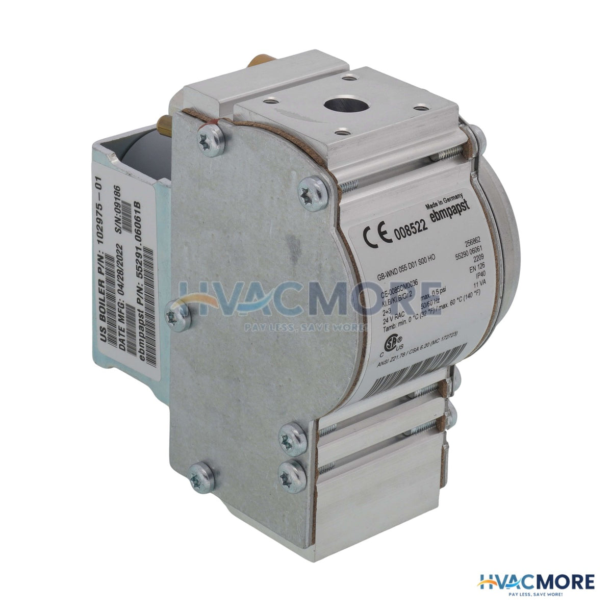 Burnham Gas Valve, Alp 80, MCBA Control 108882-01