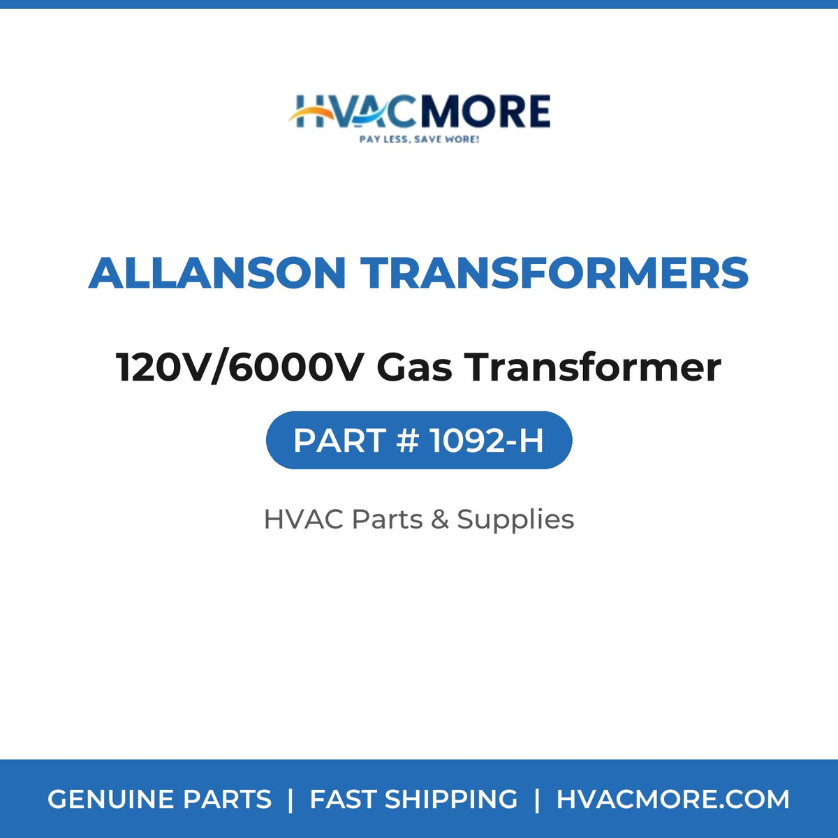 Allanson Transformers 120V/6000V Gas Transformer 1092-H