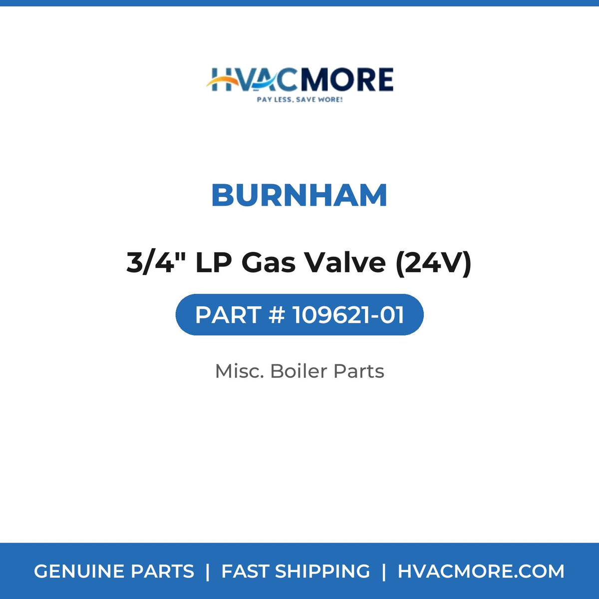 Burnham 3/4" LP Gas Valve (24V) 109621-01