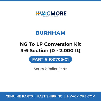 Burnham NG To LP Conversion Kit 3-6 Section (0 - 2,000 ft) 109706-01
