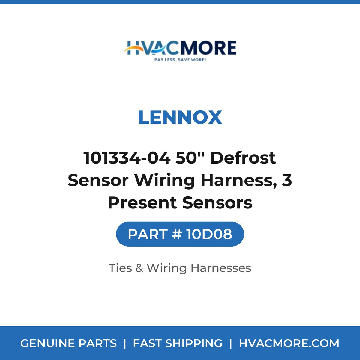 Lennox 101334-04 50" Defrost Sensor Wiring Harness, 3 Present Sensors 10D08