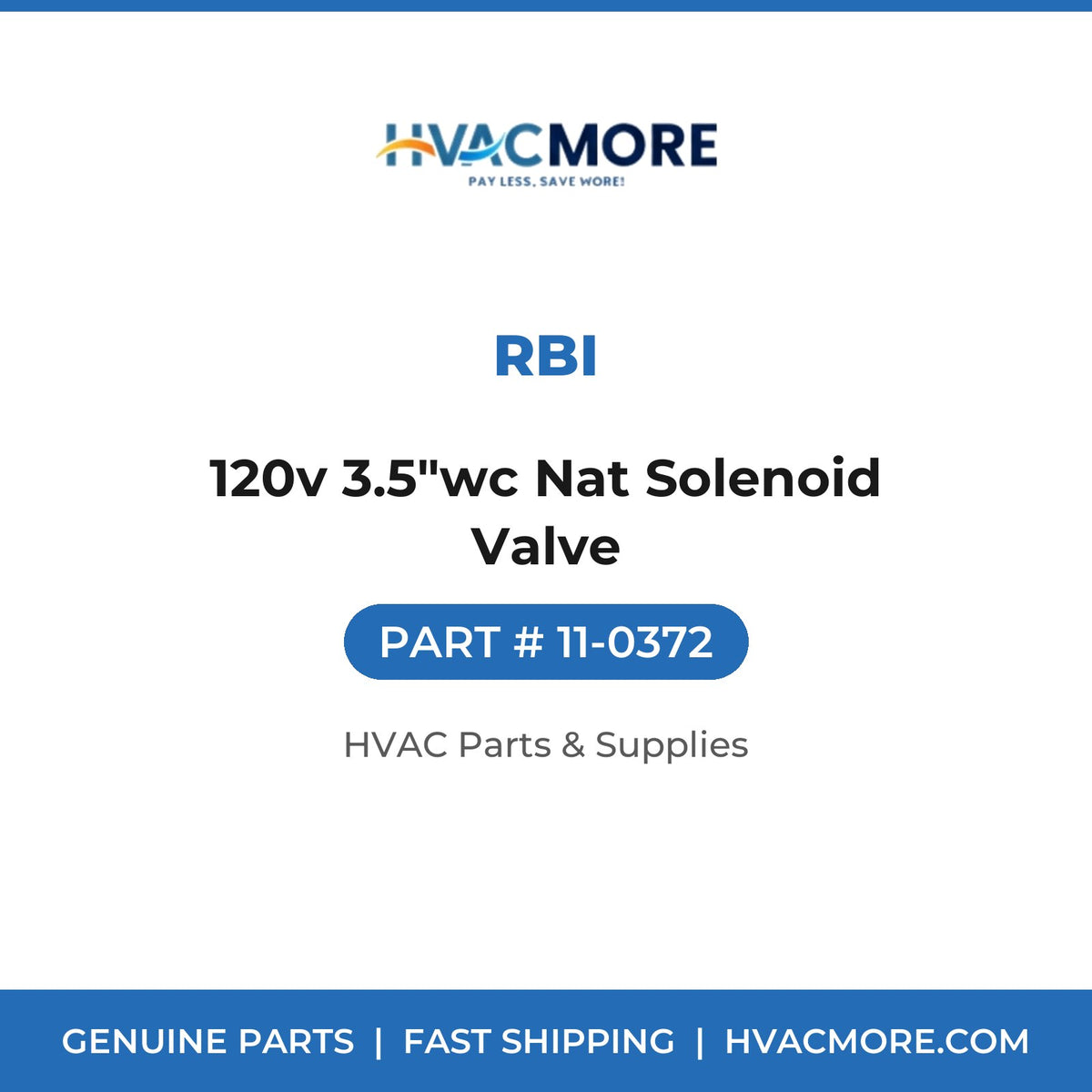 RBI 120v 3.5"wc Nat Solenoid Valve 11-0372