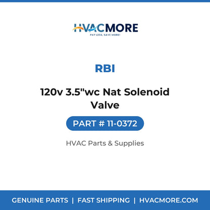 RBI 120v 3.5"wc Nat Solenoid Valve 11-0372