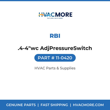 RBI .4-4"wc AdjPressureSwitch 11-0420
