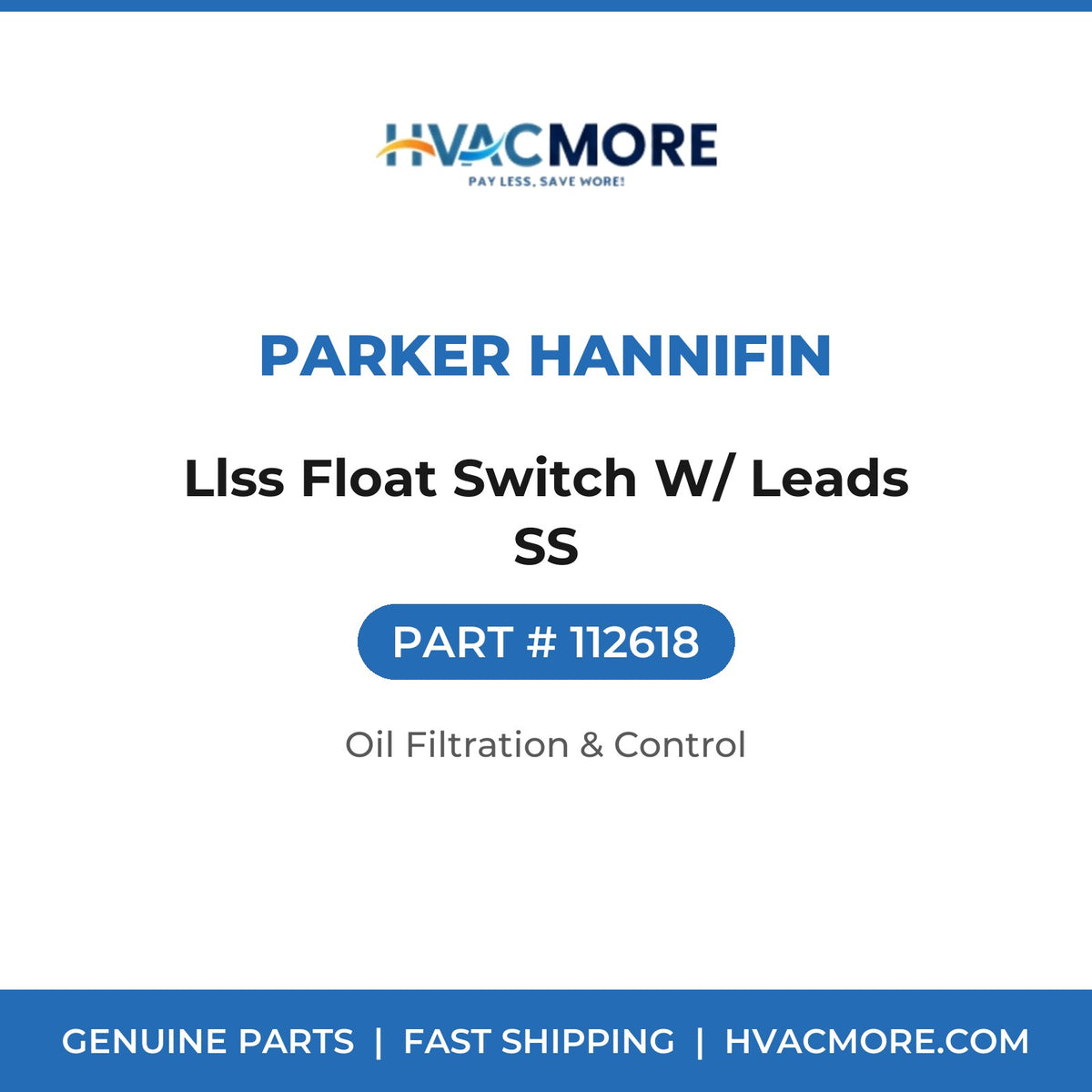 Parker Hannifin Llss Float Switch W/ Leads SS 112618