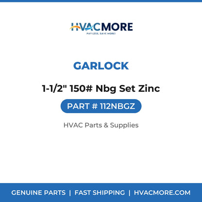 Garlock 1-1/2" 150# Nbg Set Zinc 112NBGZ