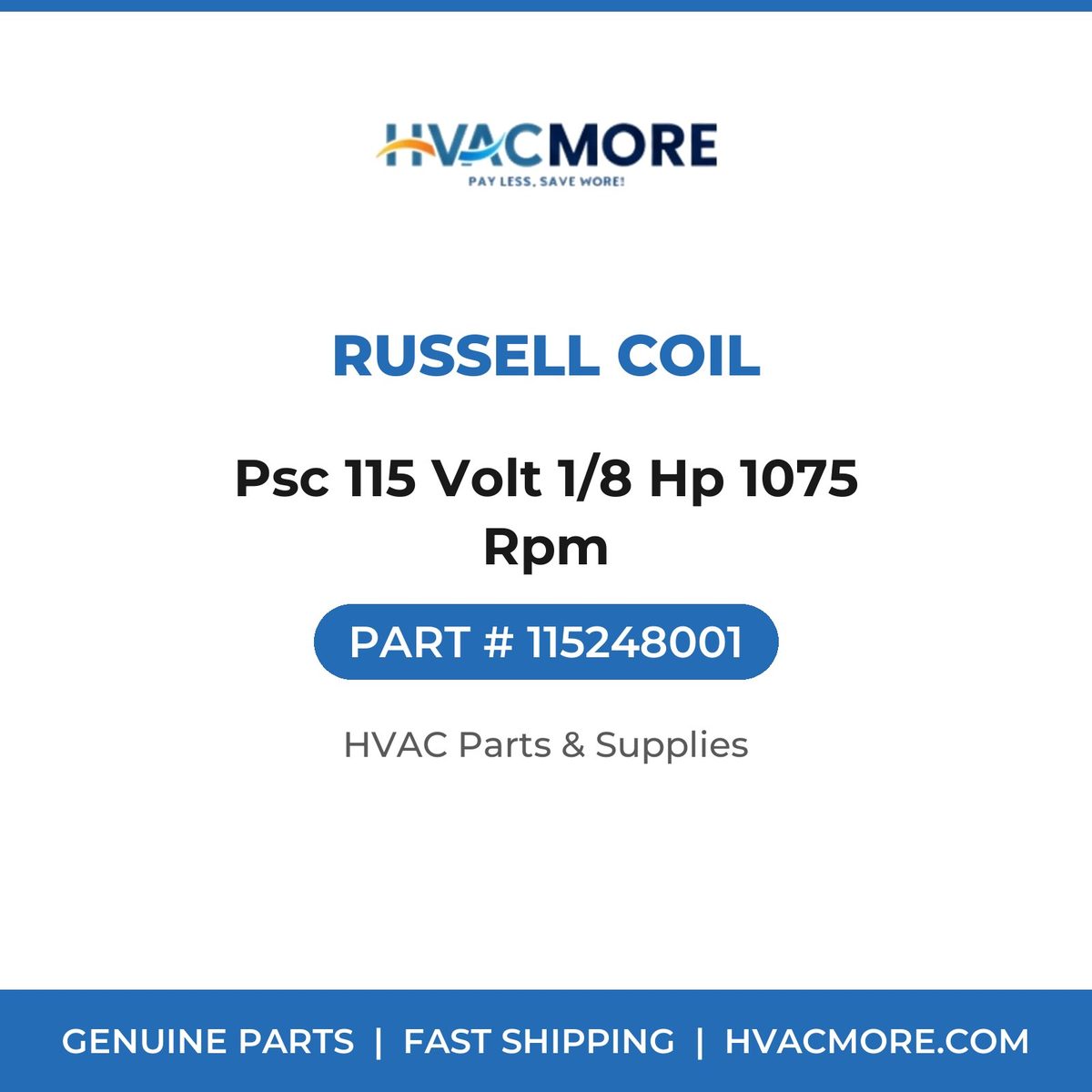 Russell Coil Psc 115 Volt 1/8 Hp 1075 Rpm 115248001