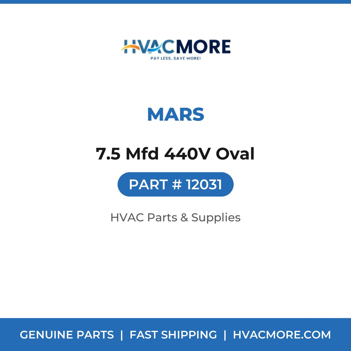 MARS 7.5 Mfd 440V Oval 12031