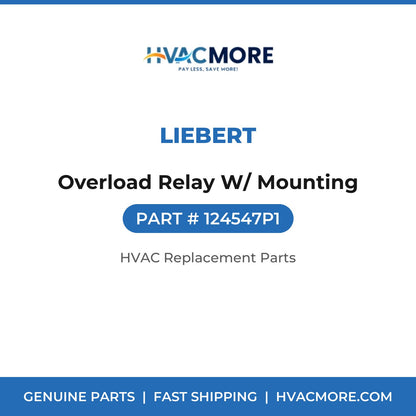 Liebert Overload Relay W/ Mounting 124547P1