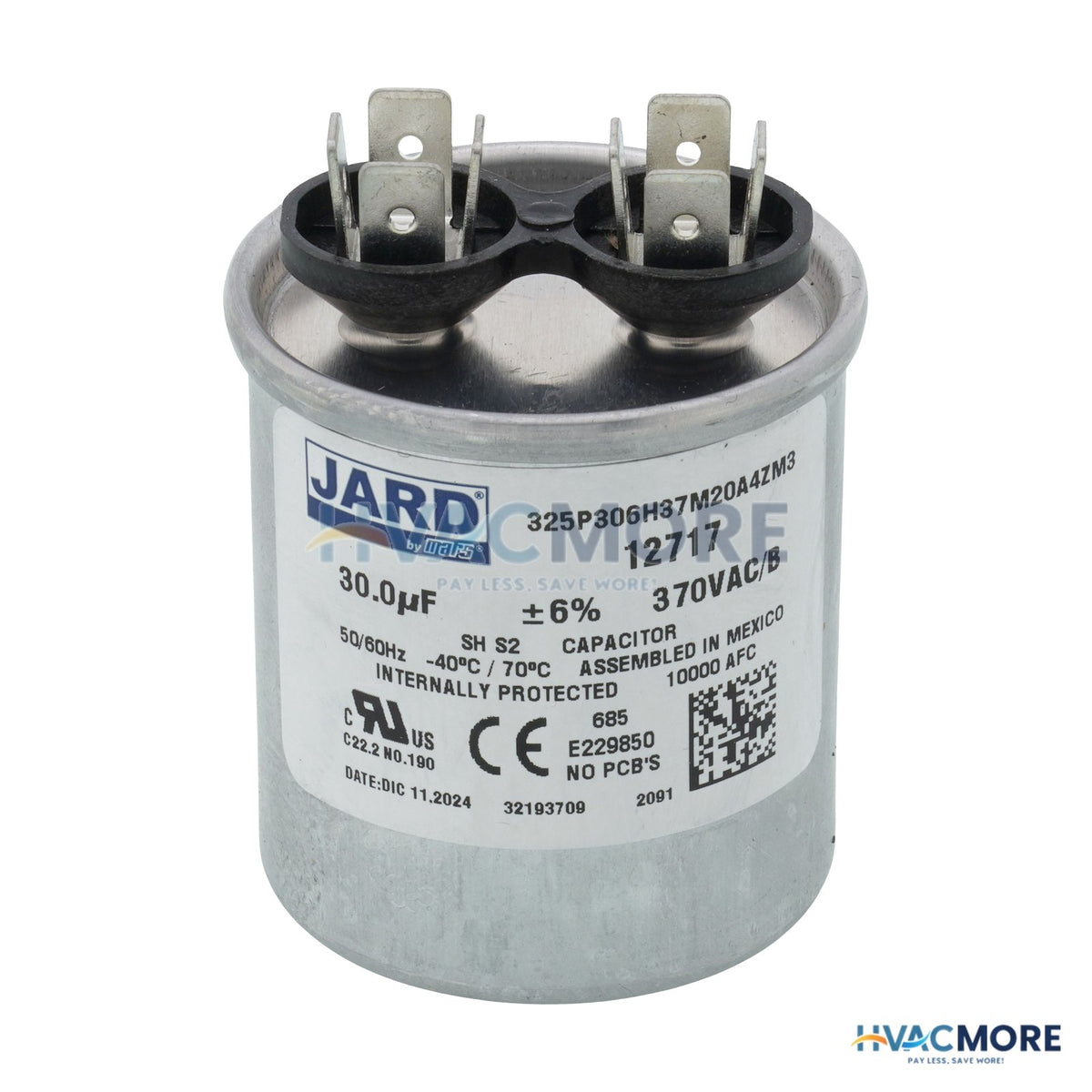 Jard 30 MFD Round Run Capacitor (370V) 12717