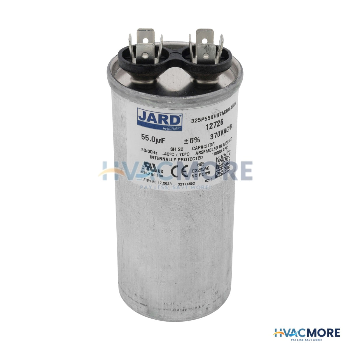 Jard 55 MFD Round Run Capacitor (370V) 12726