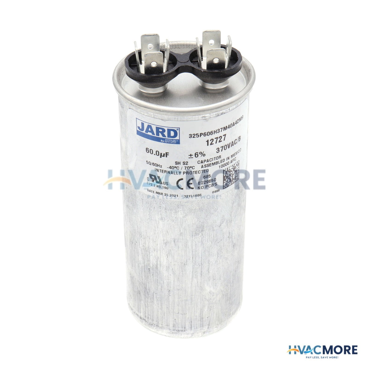 Jard 60 MFD Round Run Capacitor (370V) 12727