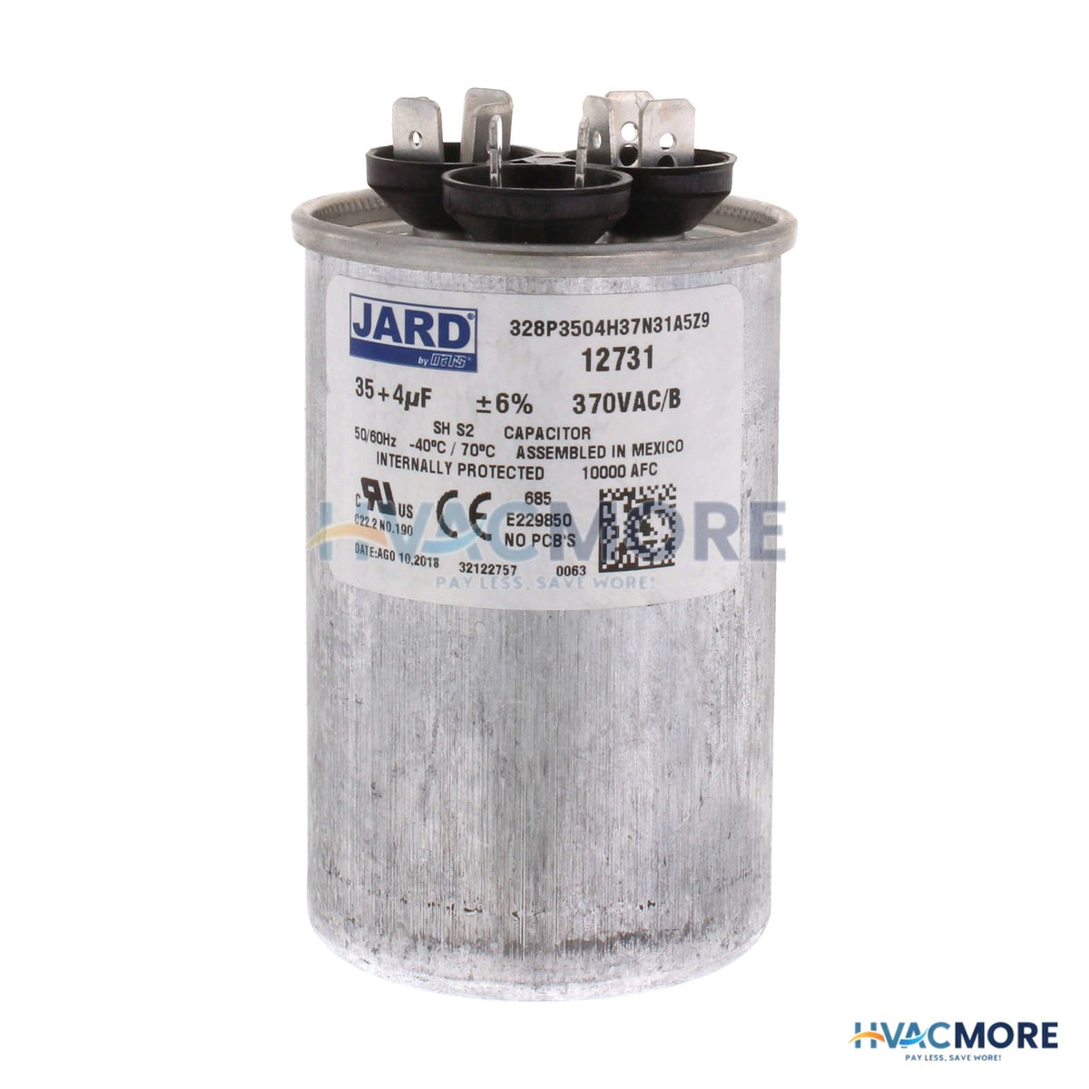 Jard 35/4 MFD Round Run Capacitor (370V) 12731