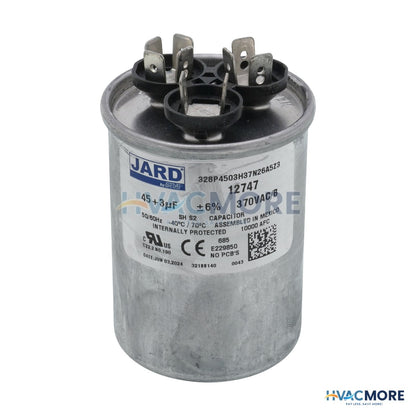 Jard 45/3 MFD Round Run Capacitor (370V) 12747