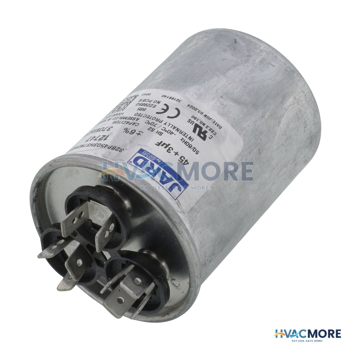 Jard 45/3 MFD Round Run Capacitor (370V) 12747