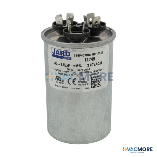 Jard 45/7.5 MFD Round Run Capacitor (370V) 12749