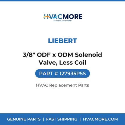 Liebert 3/8" ODF x ODM Solenoid Valve, Less Coil 127935P5S