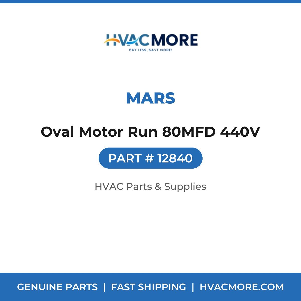 MARS Oval Motor Run 80MFD 440V 12840
