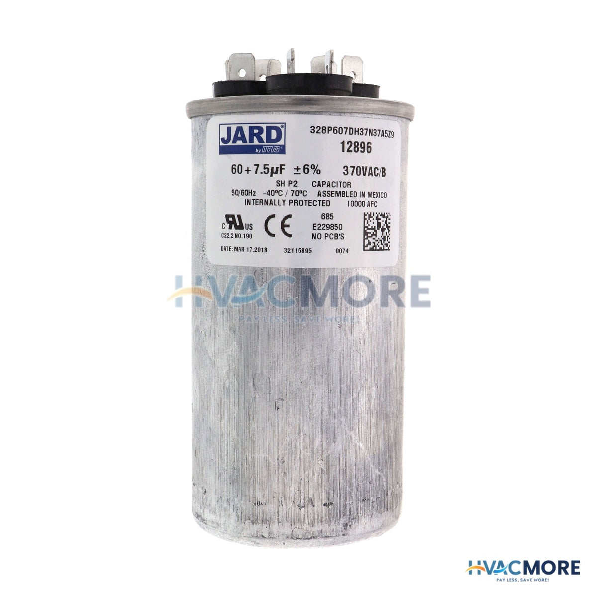 MARS 60/7.5 MFD Round Run Capacitor (370V) 12896