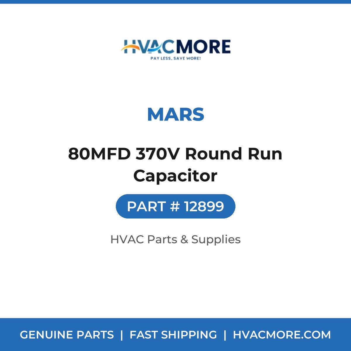 MARS 80MFD 370V Round Run Capacitor 12899