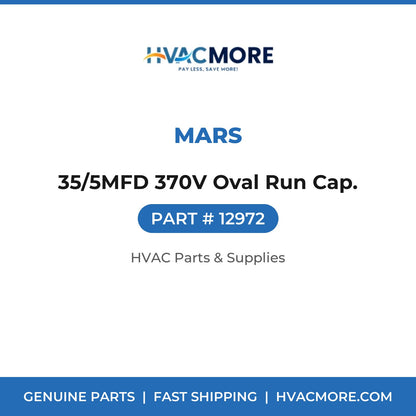 MARS 35/5MFD 370V Oval Run Cap. 12972