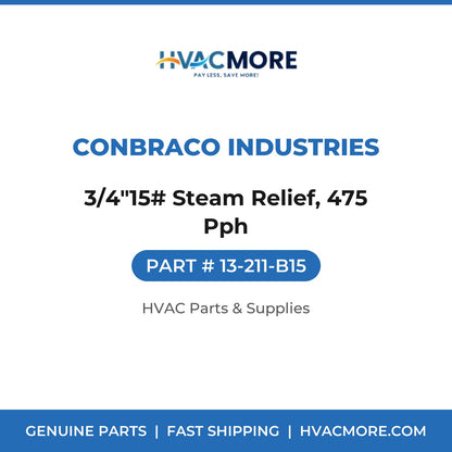 Conbraco Industries 3/4"15# Steam Relief, 475 Pph 13-211-B15
