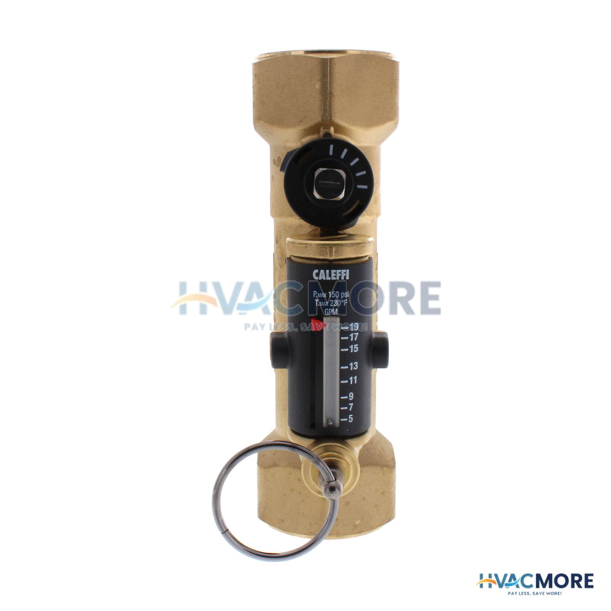 Caleffi 1-1/4" NPT QuickSetter Balancing Valve W/ Flow Meter 132772A
