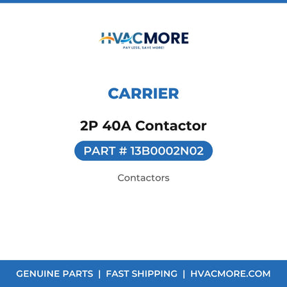 Carrier 2P 40A Contactor 13B0002N02