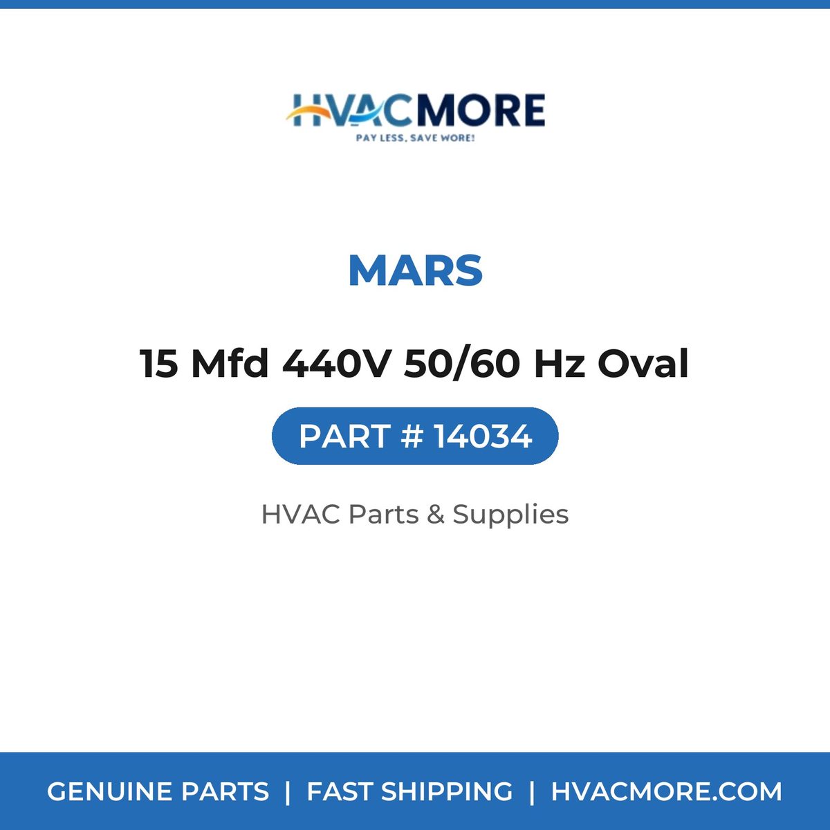 MARS 15 Mfd 440V 50/60 Hz Oval 14034
