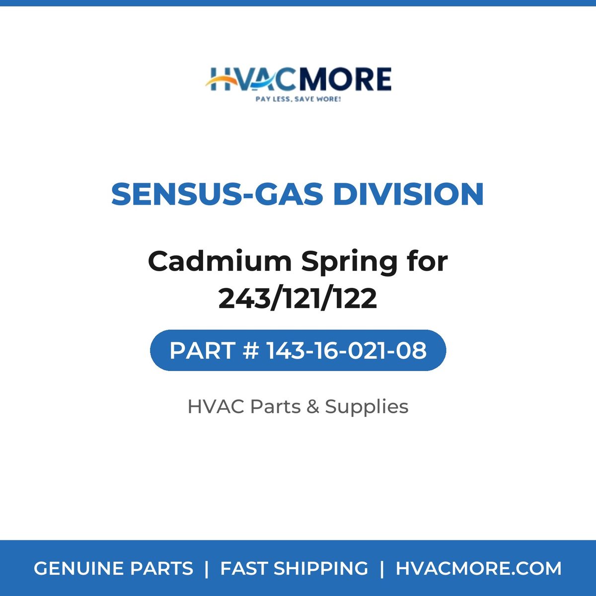 Sensus-Gas Division Cadmium Spring for 243/121/122 143-16-021-08