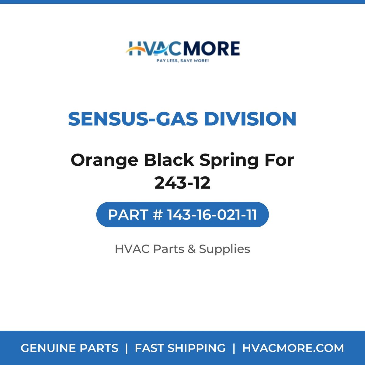 Sensus-Gas Division Orange Black Spring For 243-12 143-16-021-11