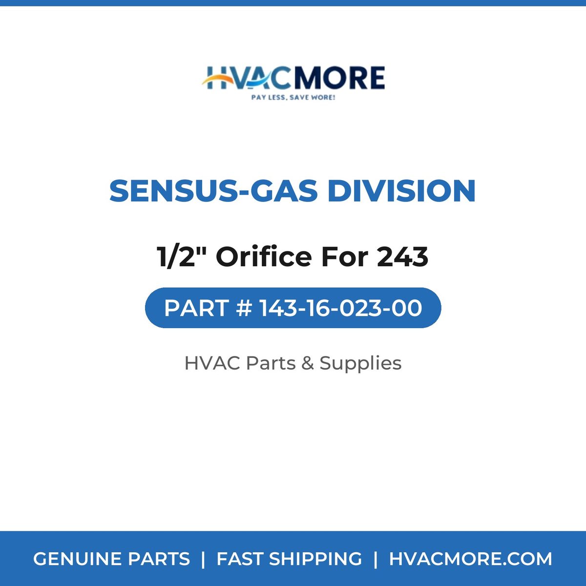 Sensus-Gas Division 1/2" Orifice For 243 143-16-023-00