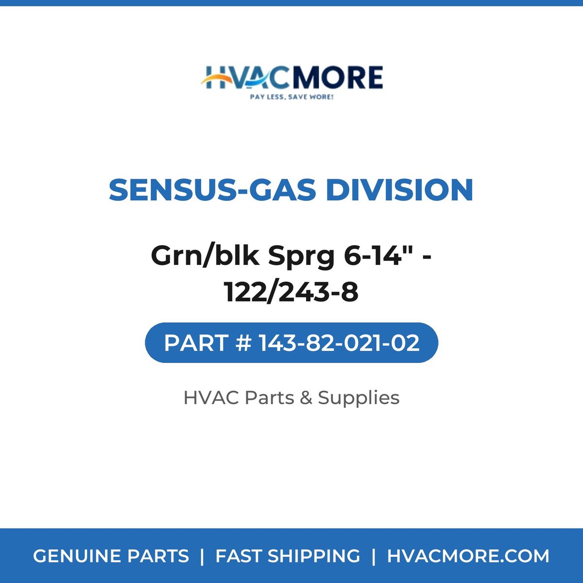 Sensus-Gas Division Grn/blk Sprg 6-14" - 122/243-8 143-82-021-02