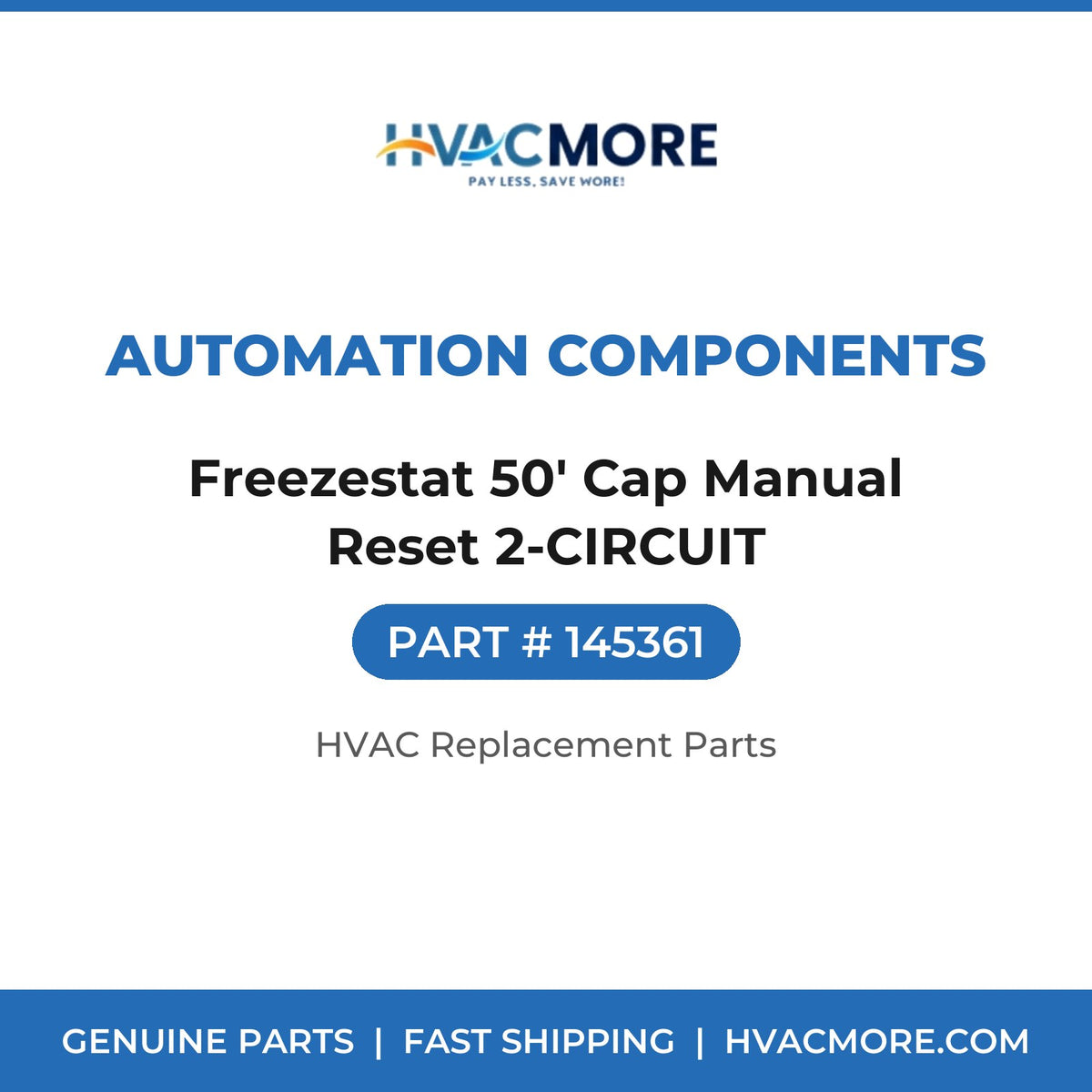 Automation Components Freezestat 50' Cap Manual Reset 2-CIRCUIT 145361