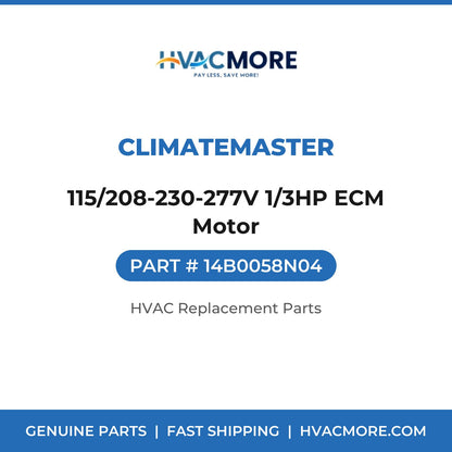ClimateMaster 115/208-230-277V 1/3HP ECM Motor 14B0058N04