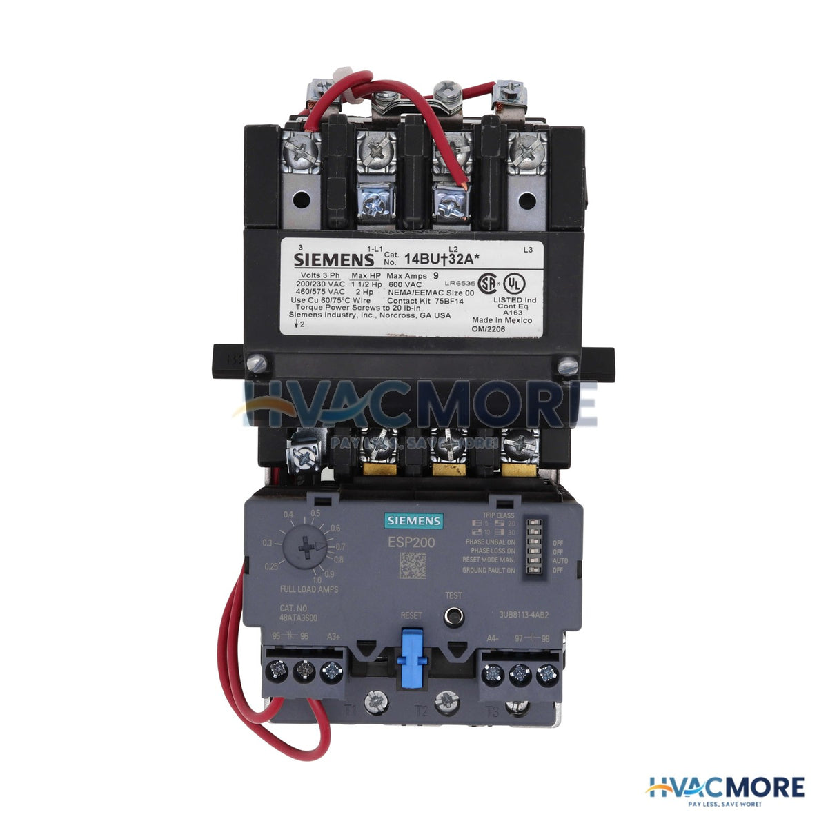 Siemens Heavy Duty Motor Starter - 3 PH, 3 Pole (120/240V) 14BUA32AA