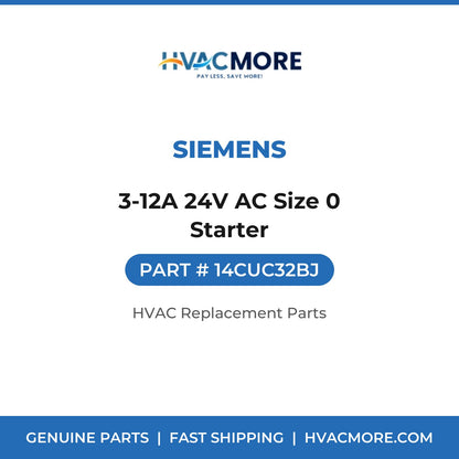 Siemens 3-12A 24V AC Size 0 Starter 14CUC32BJ