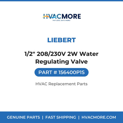 Liebert 1/2" 208/230V 2W Water Regulating Valve 156400P1S