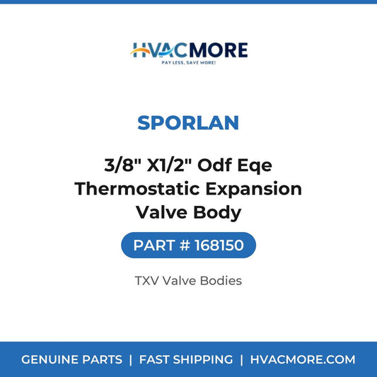 Sporlan 3/8" X1/2" Odf Eqe Thermostatic Expansion Valve Body 168150