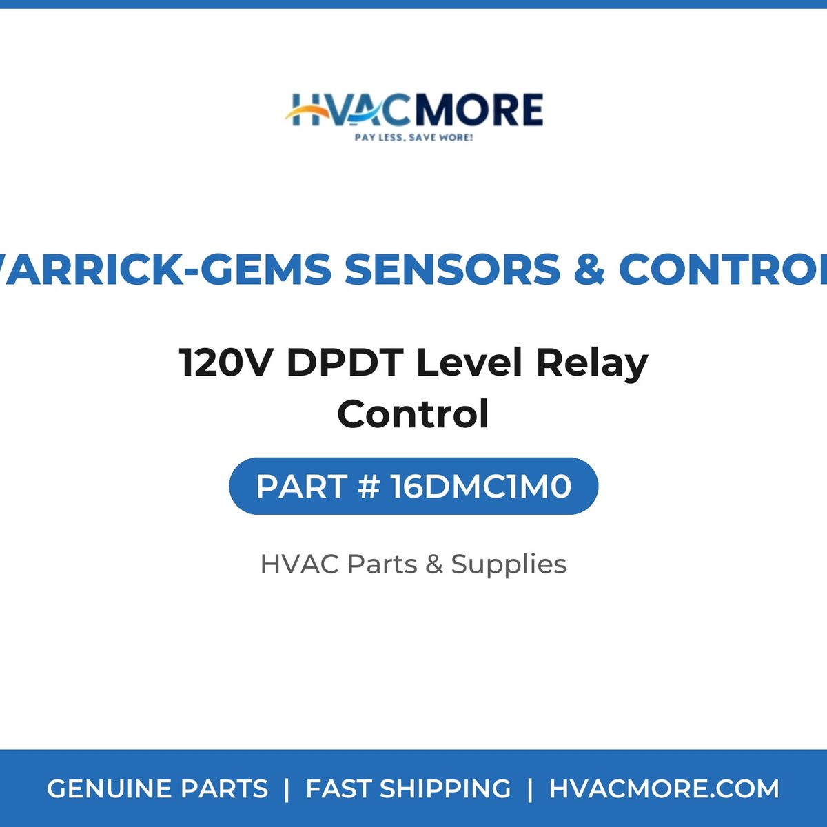 Warrick-Gems Sensors & Controls 120V DPDT Level Relay Control 16DMC1M0