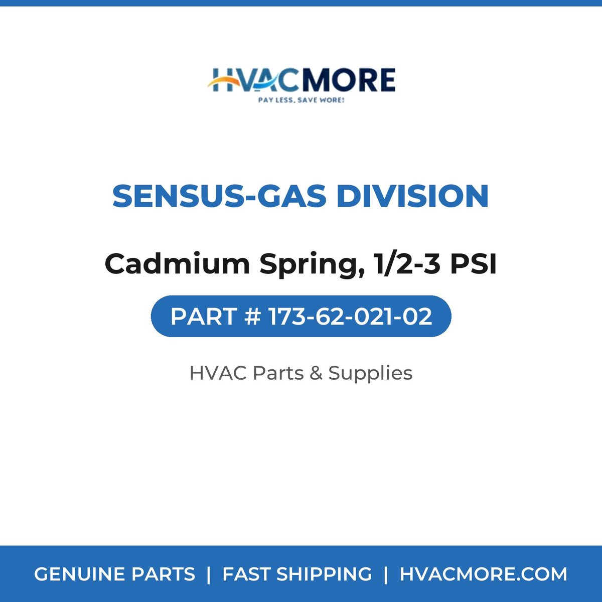 Sensus-Gas Division Cadmium Spring, 1/2-3 PSI 173-62-021-02