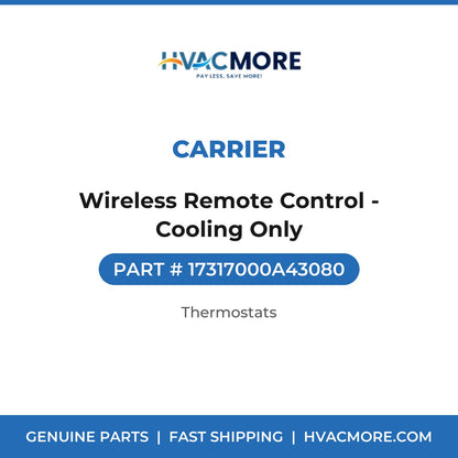 Carrier Wireless Remote Control - Cooling Only 17317000A43080
