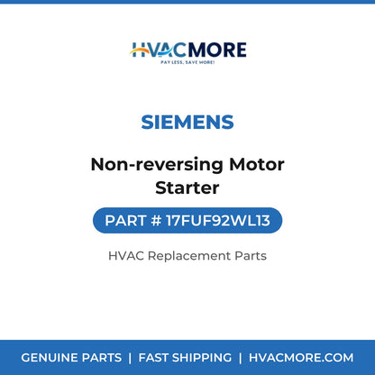 Siemens Non-reversing Motor Starter 17FUF92WL13