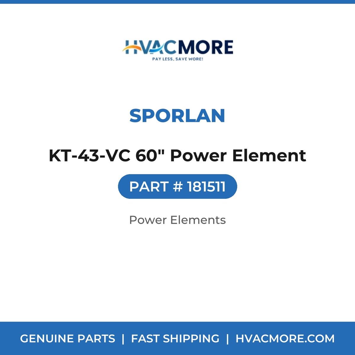 Sporlan KT-43-VC 60" Power Element 181511