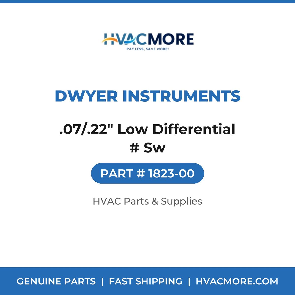 Dwyer Instruments .07/.22" Low Differential # Sw 1823-00