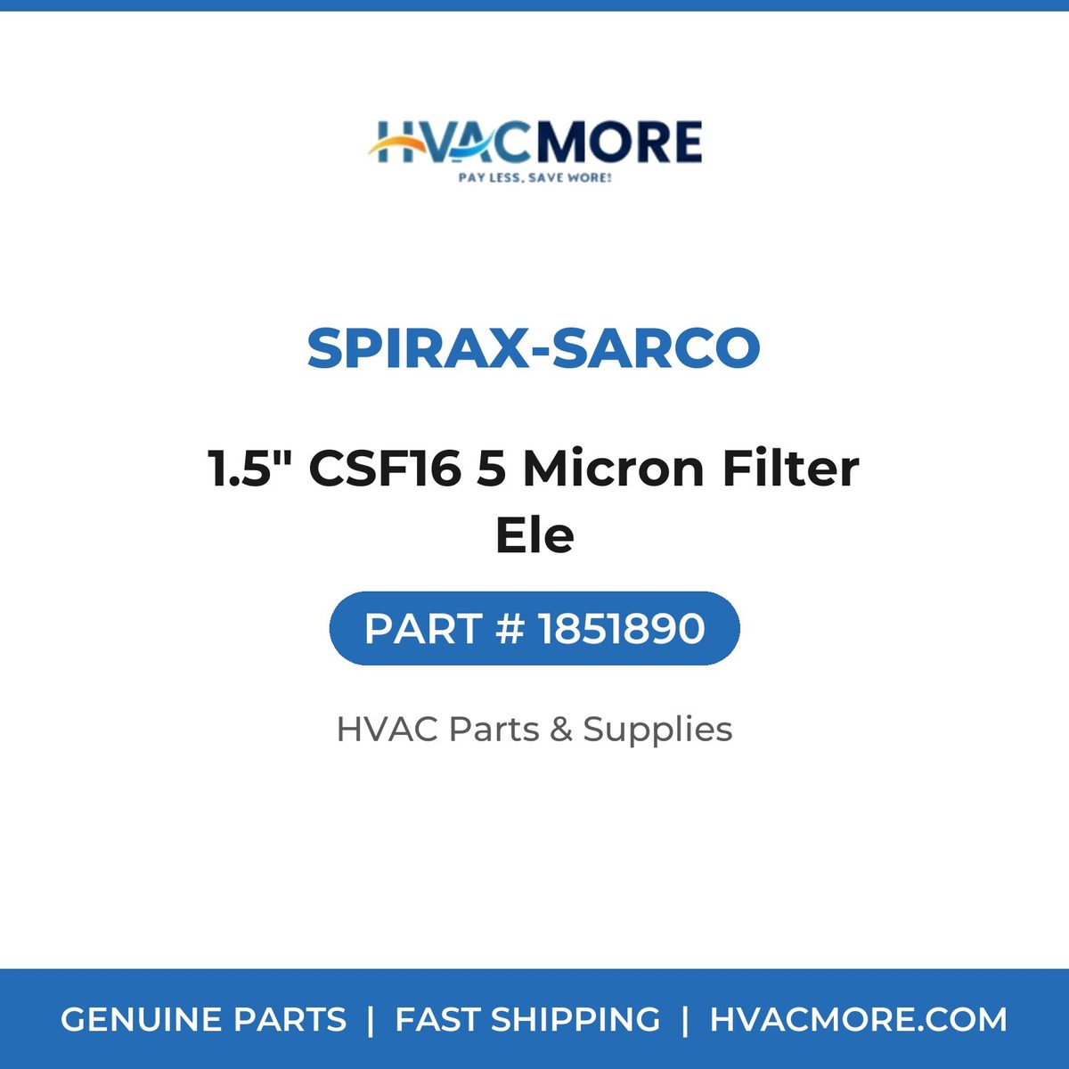 Spirax-Sarco 1.5" CSF16 5 Micron Filter Ele 1851890