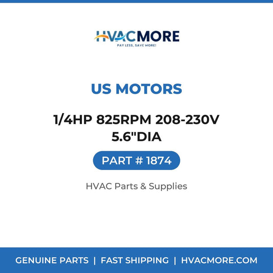 US Motors 1/4HP 825RPM 208-230V 5.6"DIA 1874