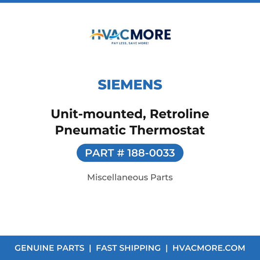 Siemens Unit-mounted, Retroline Pneumatic Thermostat 188-0033